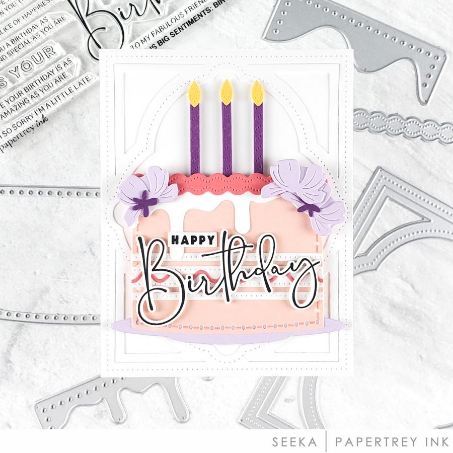 Papertrey Ink In Stitches Cake Builder Dies pti-0905 flowers