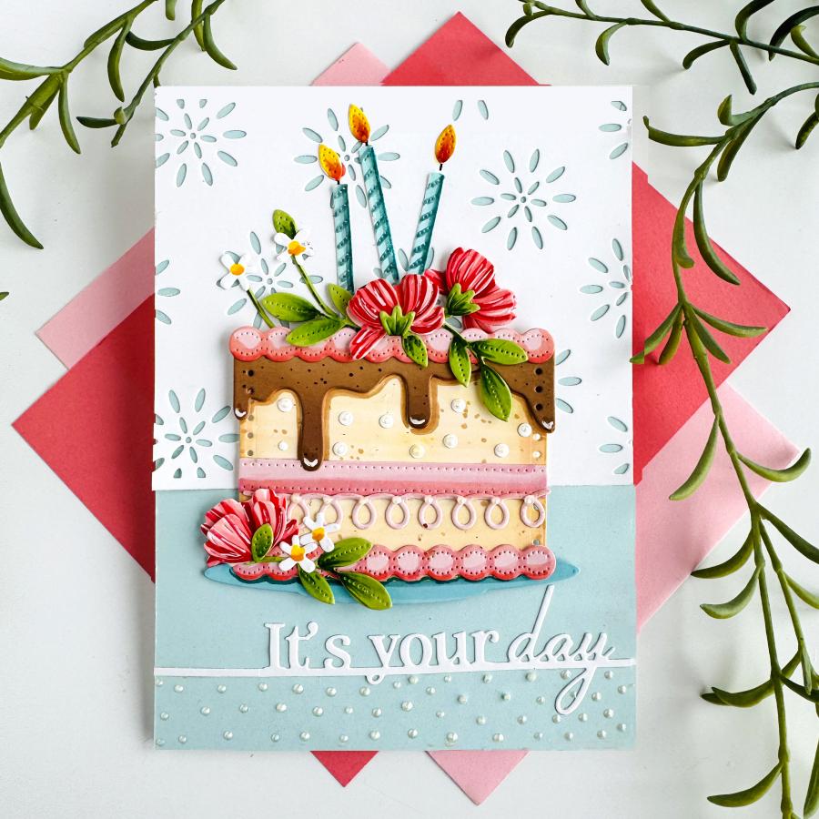 Papertrey Ink In Stitches Cake Builder Dies pti-0905 it's your day