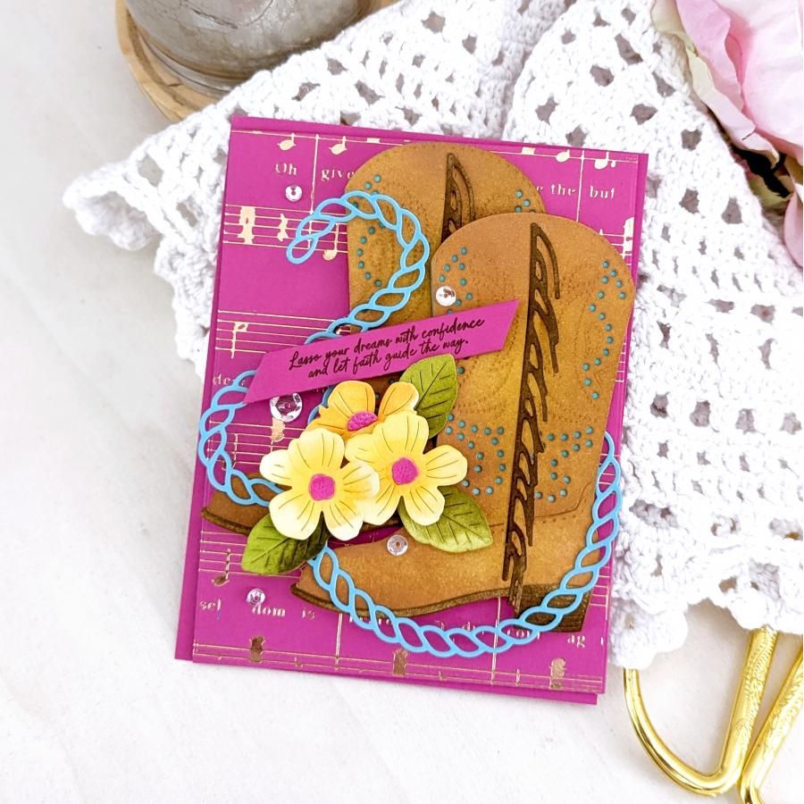 Papertrey Ink In Stitches Cowboy Boot Dies pti-0944 lasso