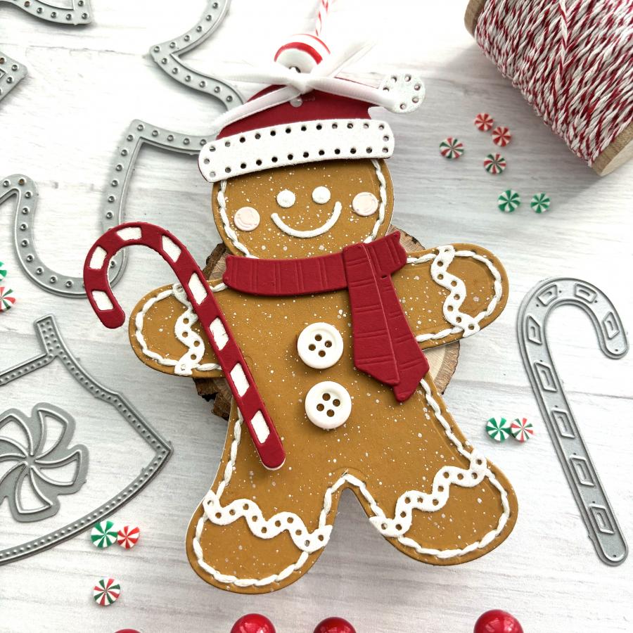Papertrey Ink In Stitches Gingerbread Builder Dies pti-0854 stitched
