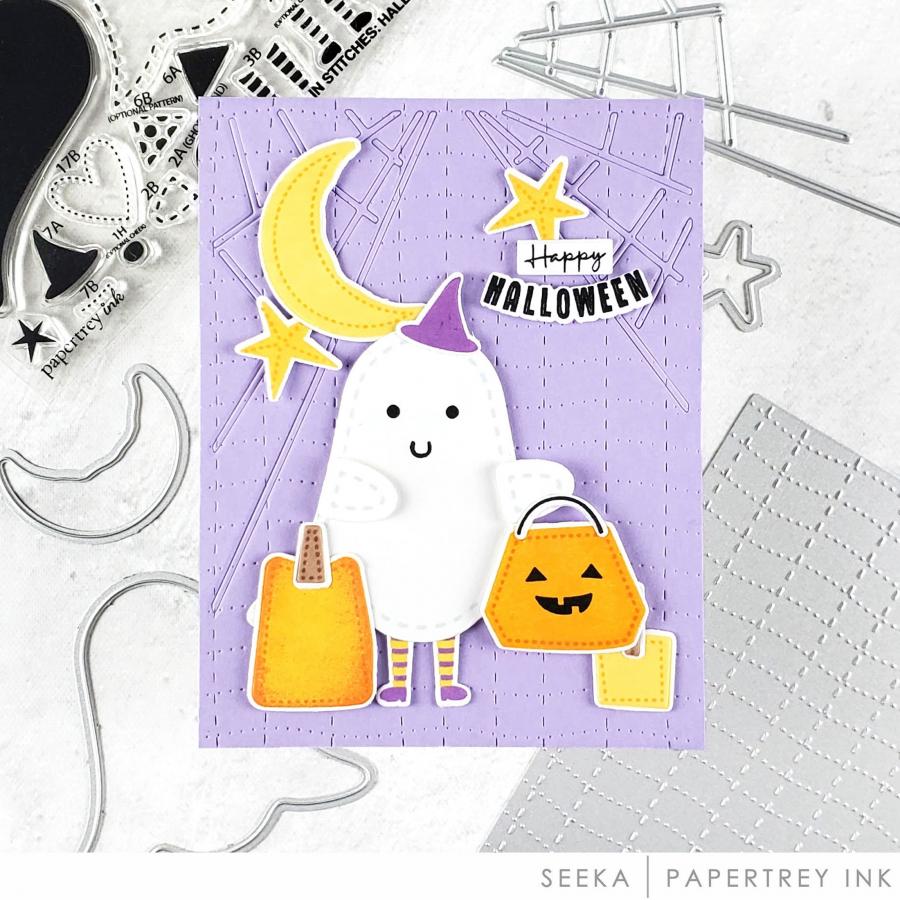 Papertrey Ink In Stitches Halloween Clear Stamps 1598 happy halloween