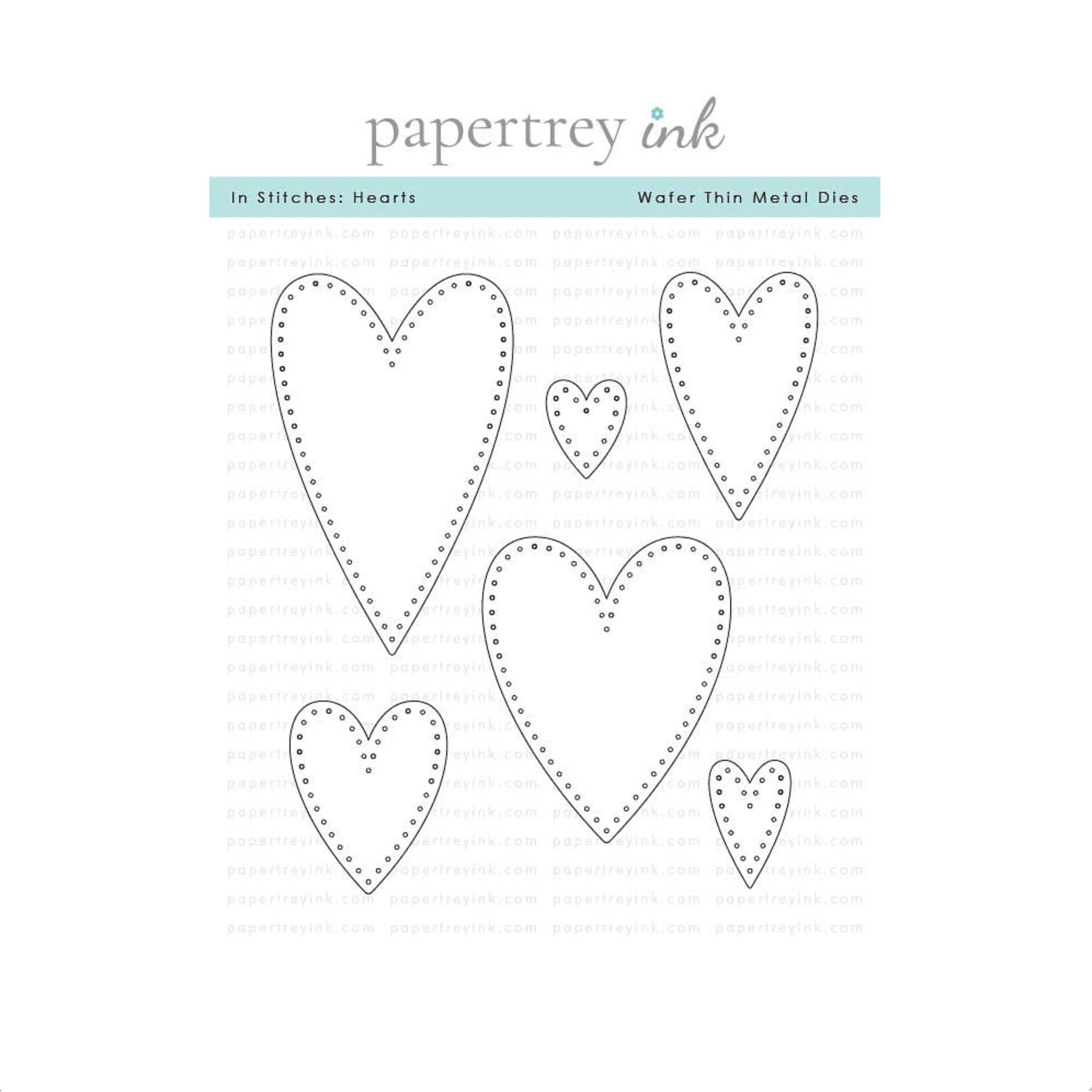 Papertrey Ink In Stitches Hearts Dies pti-1125