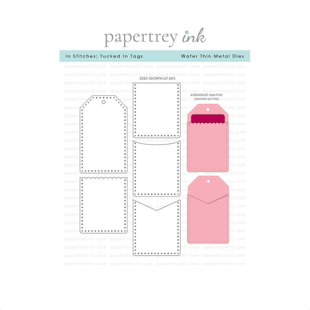 Papertrey Ink In Stitches Tucked In Tags Dies pti-1126