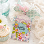 Papertrey Ink In Stitches Tucked In Tags Dies pti-1126 warm birthday wishes card