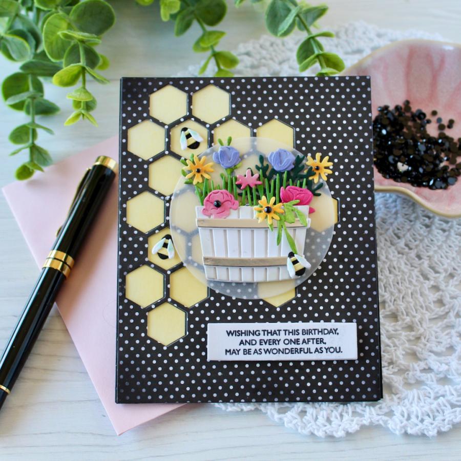 Papertrey Ink Into the Blooms Above Ground Dies pti-0977 bees