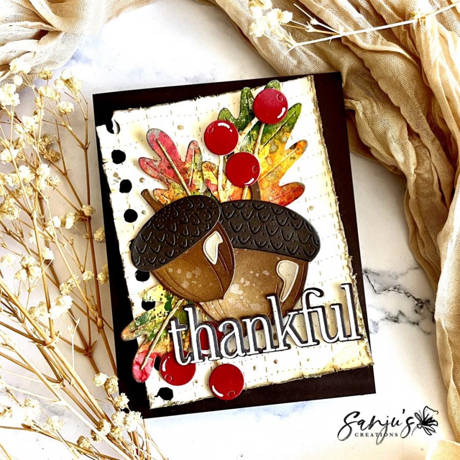 Papertrey Ink Into the Blooms Acorns Dies pti-0841 thankful