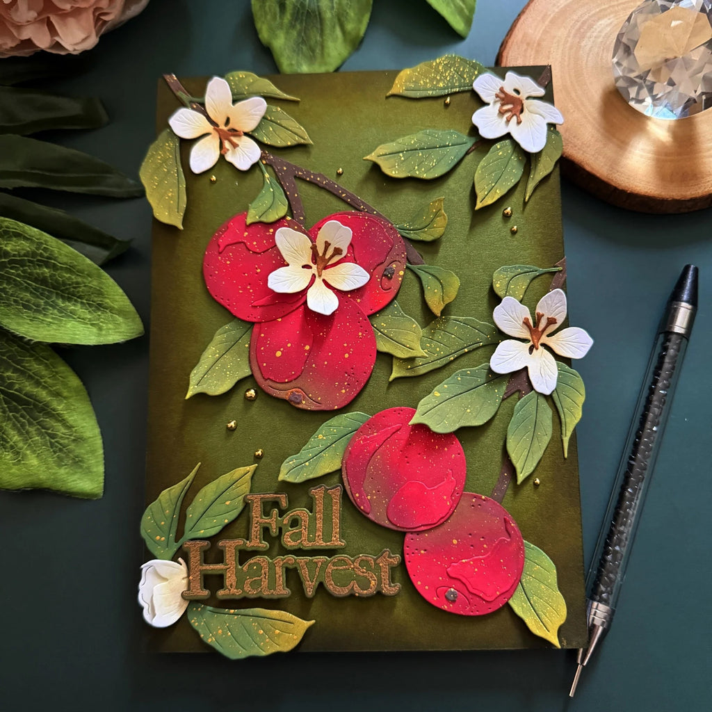 Papertrey Ink Into the Blooms Apples Dies pti-1139 fall harvest card