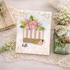 Papertrey Ink Into the Blooms Bag of Blossoms Dies pti-1065 brown stripes