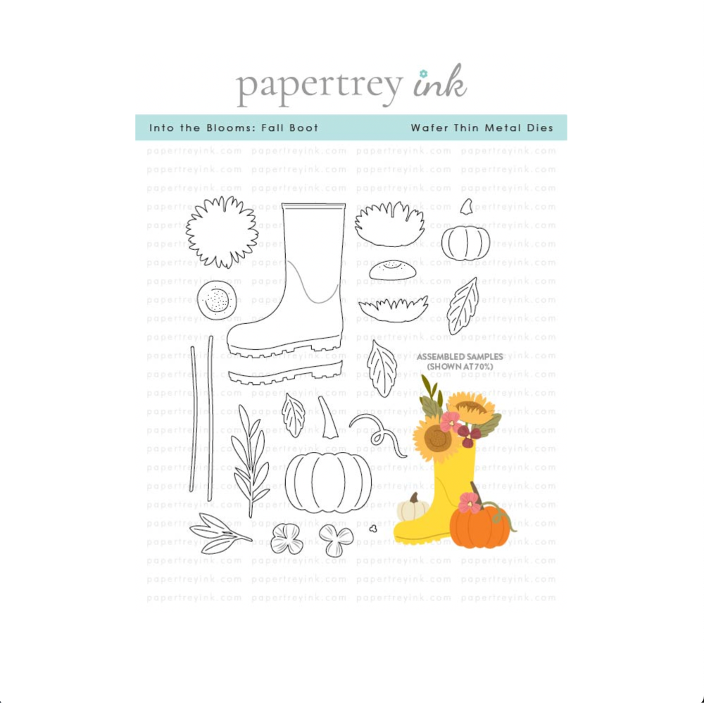 Papertrey Ink Into the Blooms Fall Boot Dies pti-0995