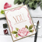 Papertrey Ink Into the Blooms Freshly Picked Dies pti-1128 you are loved card