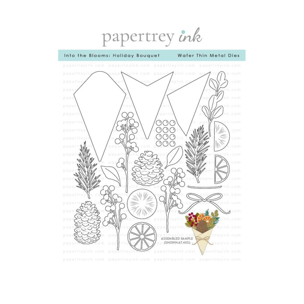 Papertrey Ink Into the Blooms Holiday Bouquet Dies pti-1150