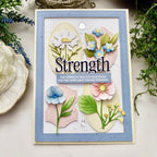 Papertrey Ink Into the Blooms Pressed Flowers Dies pti-1090 blue frame
