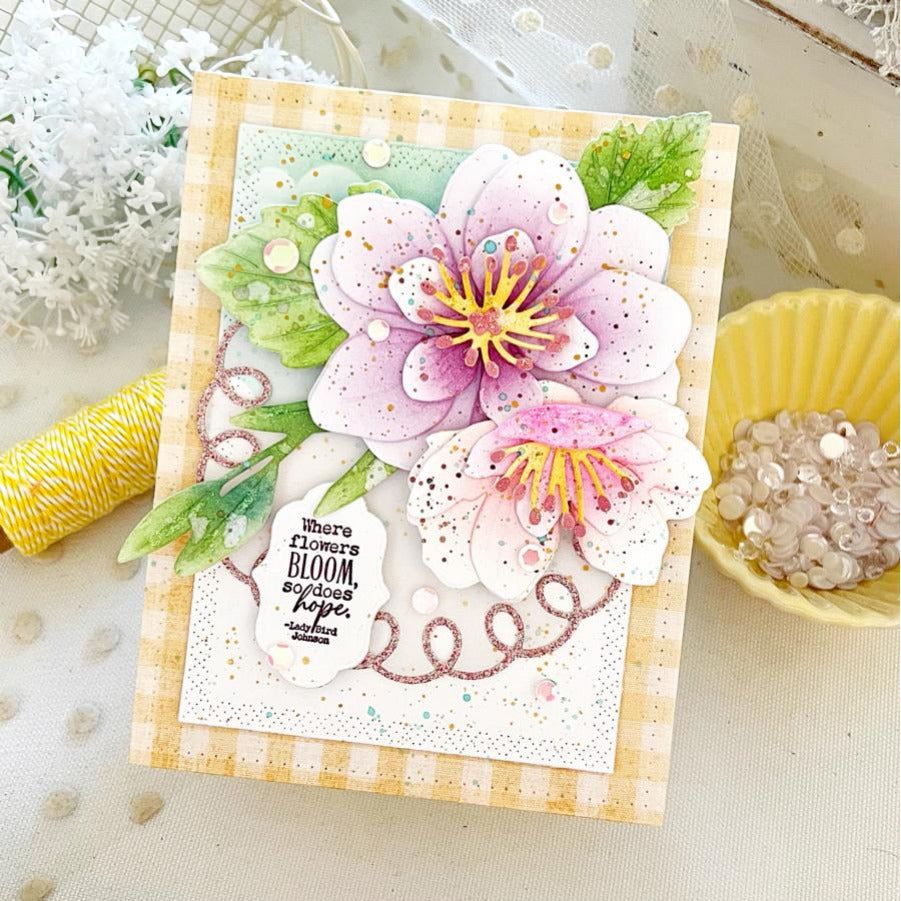 Papertrey Ink Into the Blooms Radiant Florals Dies pti-0921 light