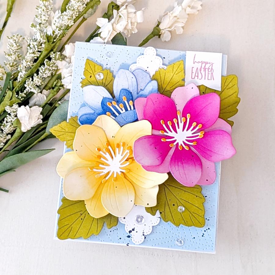 Papertrey Ink Into the Blooms Radiant Florals Dies pti-0921 three