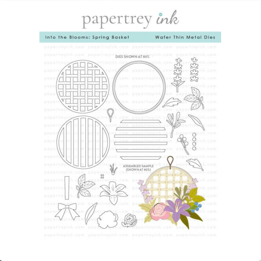 Papertrey Ink Into the Blooms Spring Basket Dies pti-1077