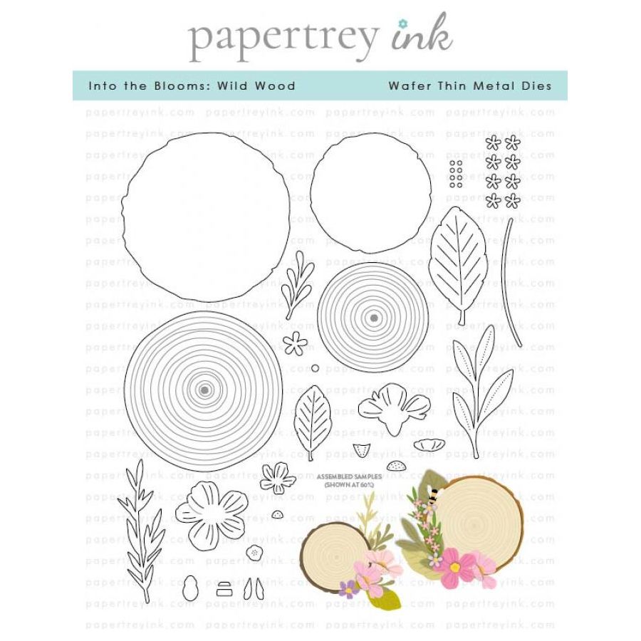 Papertrey Ink Into the Blooms Wild Wood Dies pti-0951