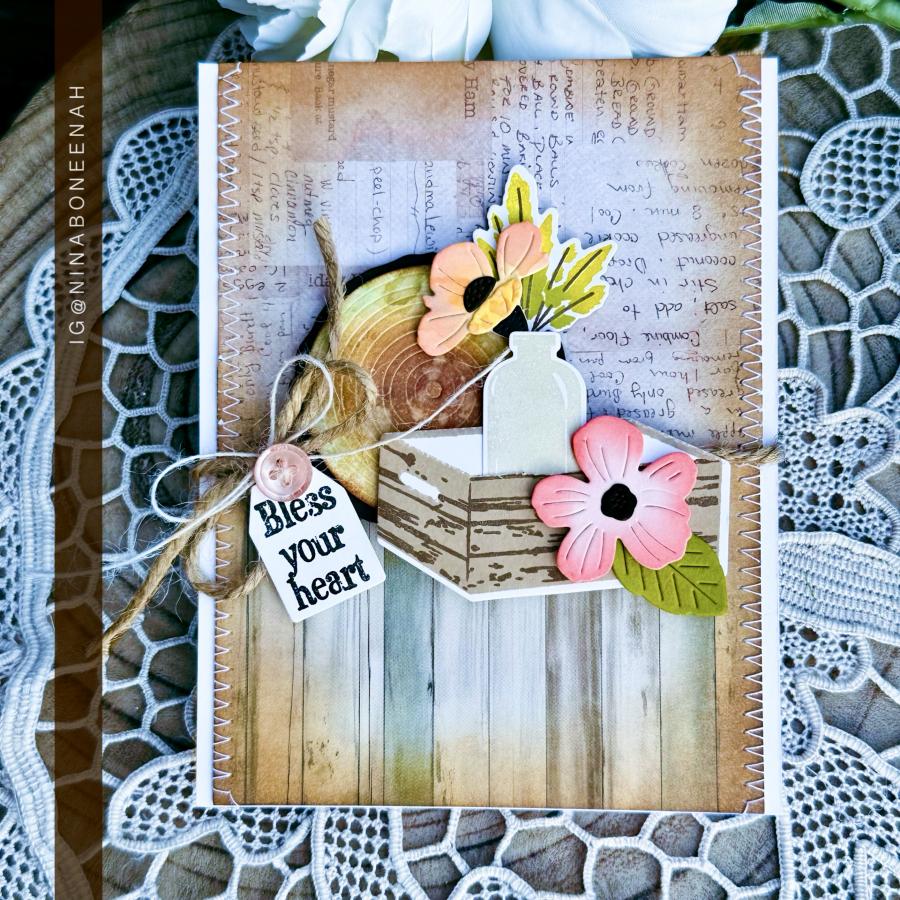 Papertrey Ink Into the Blooms Wild Wood Dies pti-0951 bless your heart