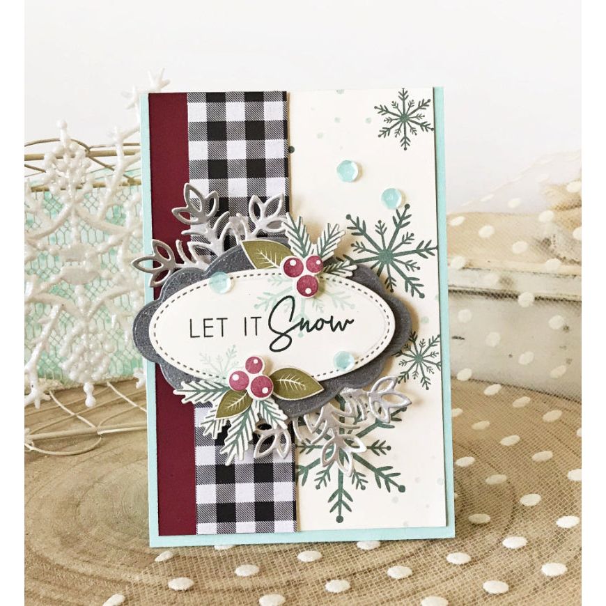 Papertrey Ink It's a Sign Hanging Frames Stitched Layers ITP73* let it snow