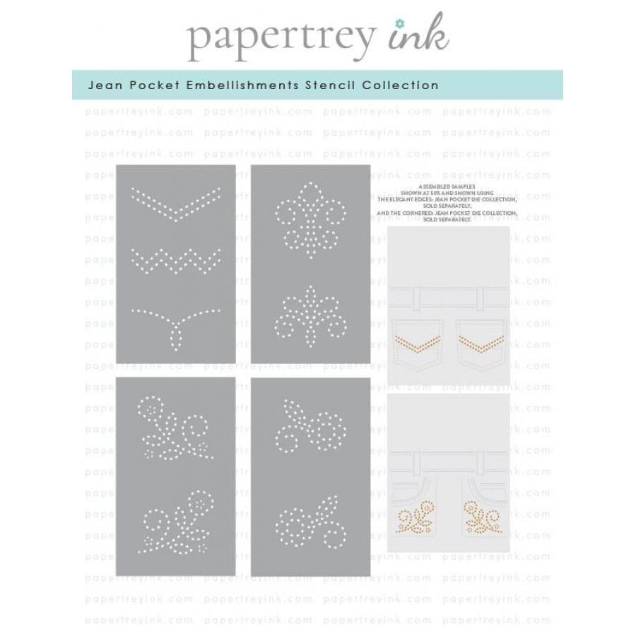 Papertrey Ink Jean Pocket Embellishments Stencils - 0088