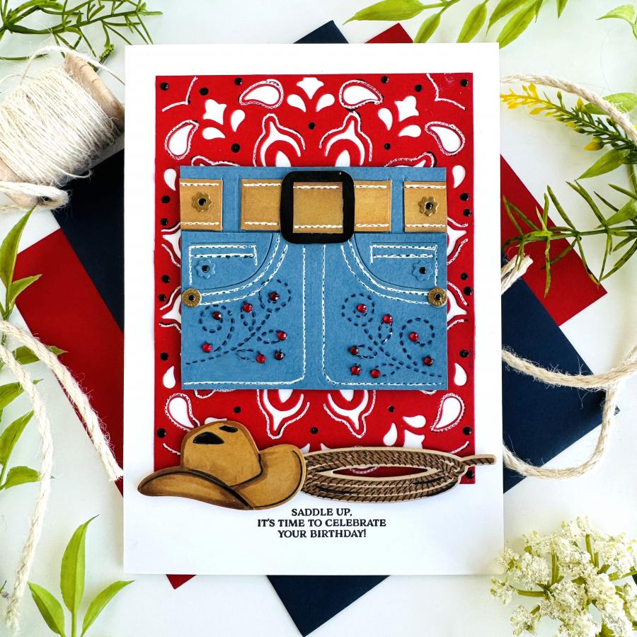 Papertrey Ink Jean Pocket Embellishments Stencils - 0088 birthday