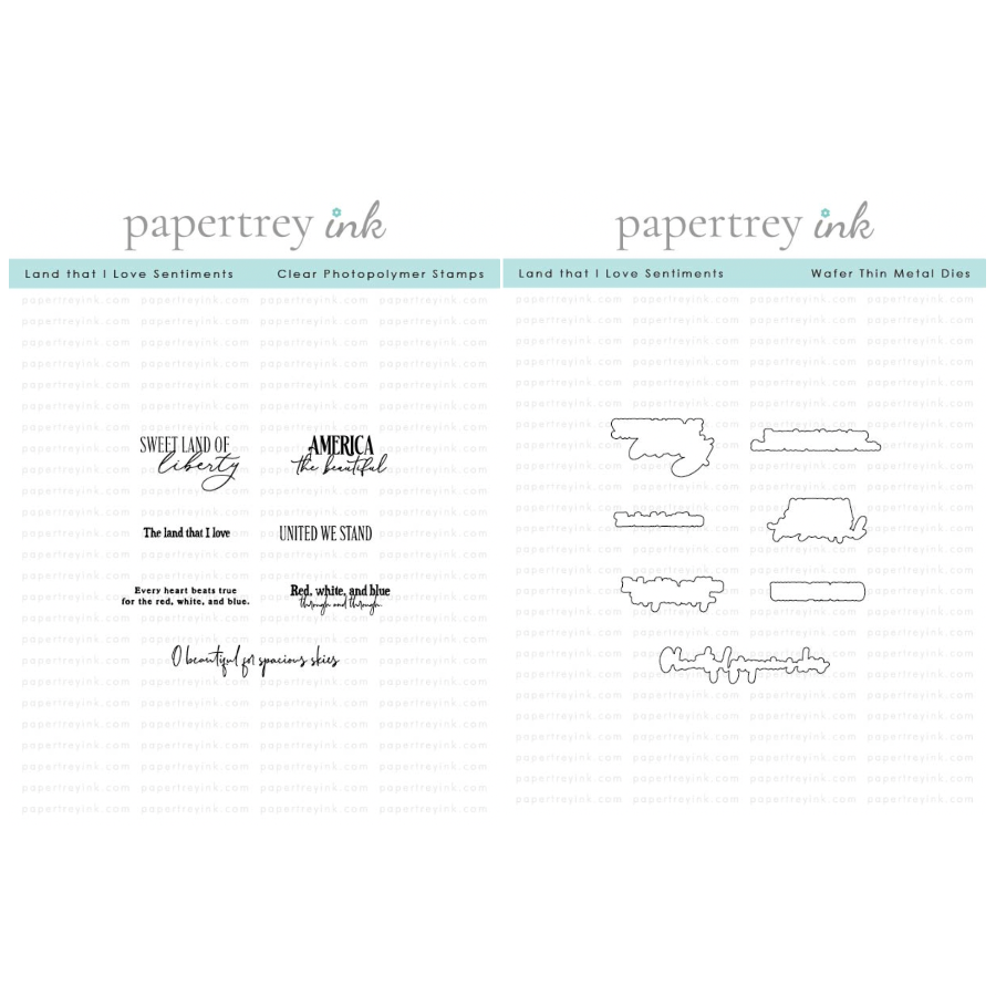 Papertrey Ink Land that I Love Sentiments Clear Stamp and Die Set
