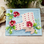 Papertrey Ink Land that I Love Sentiments Clear Stamp and Die Set red white blue stars flowers flag tulips greenery daisies card