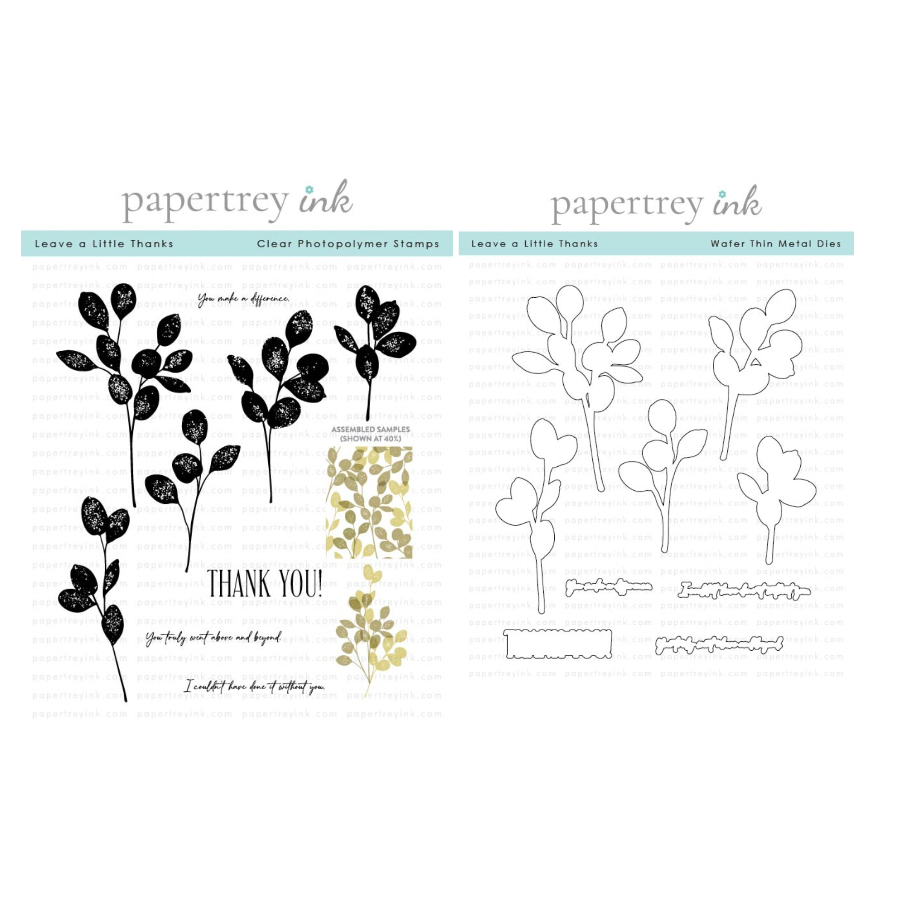 Papertrey Ink Leave a Little Thanks Clear Stamp and Die Set