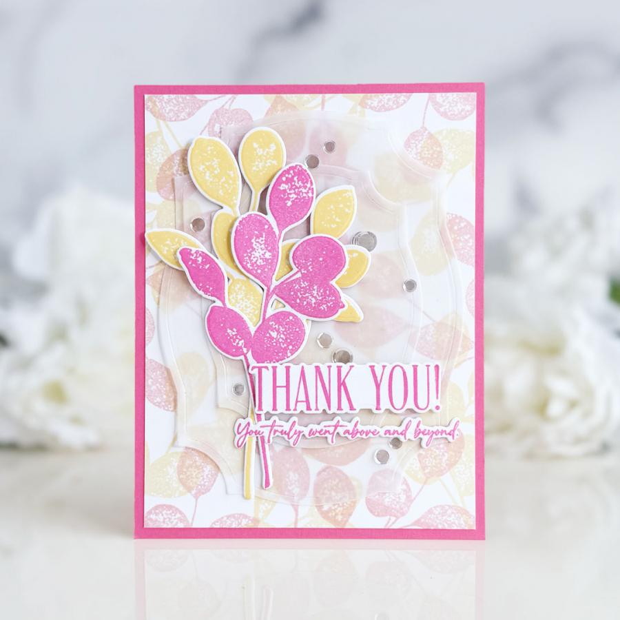 Papertrey Ink Leave a Little Thanks Clear Stamp and Die Set thank you