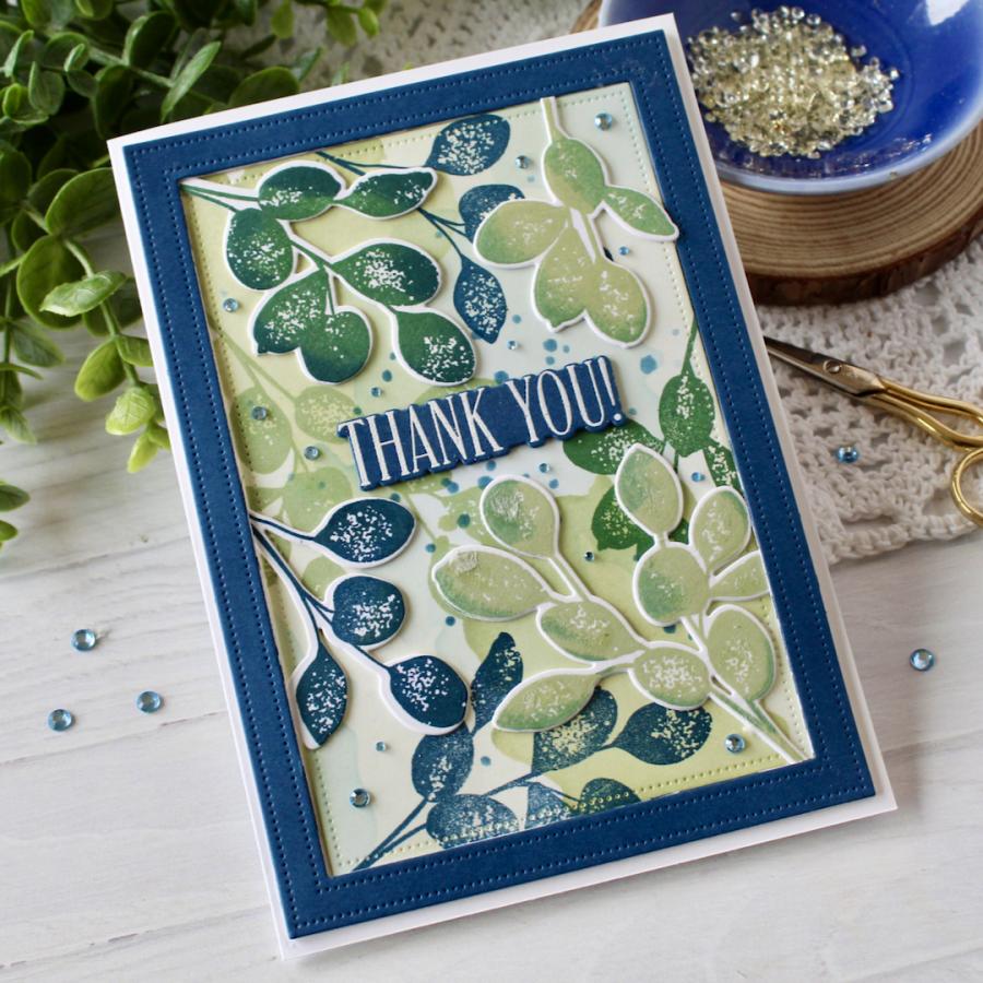 Papertrey Ink Leave a Little Thanks Clear Stamps 1683 greenery