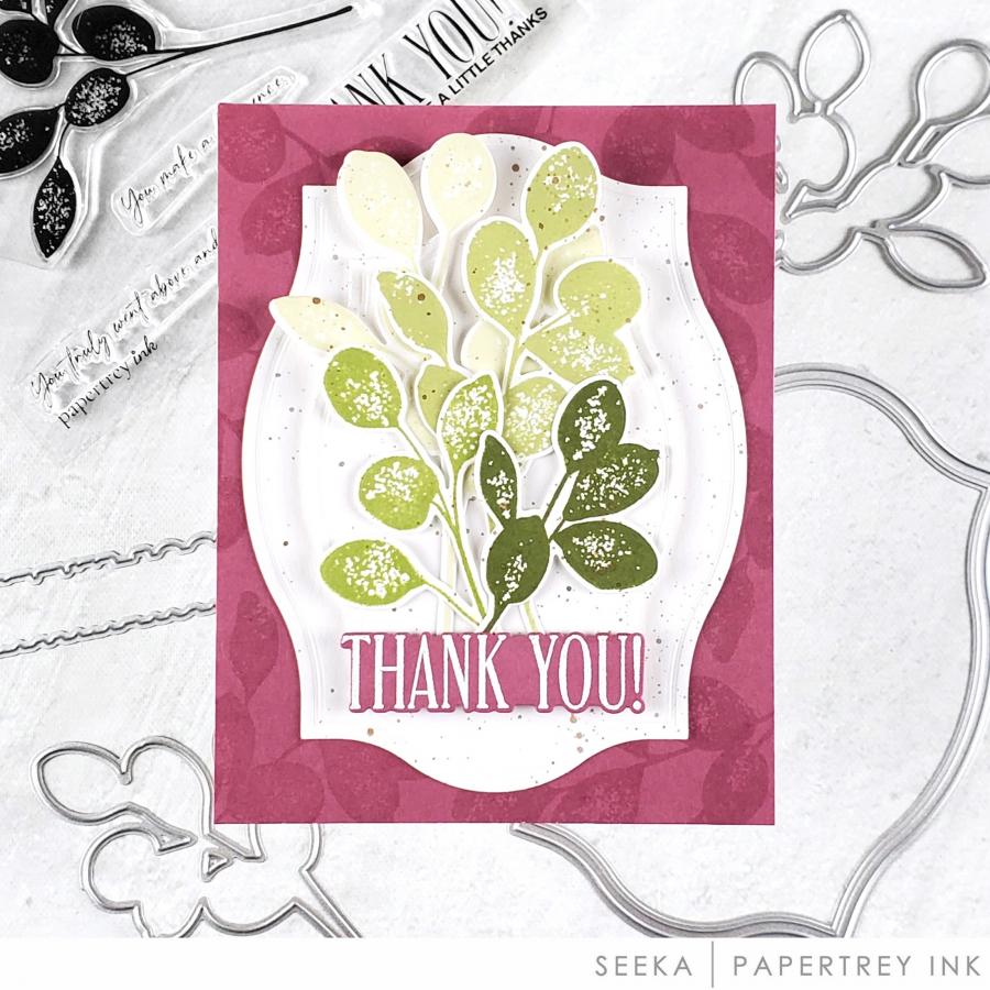 Papertrey Ink Leave a Little Thanks Dies pti-1047 greenery