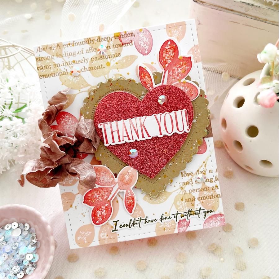 Papertrey Ink Leave a Little Thanks Dies pti-1047 thank you