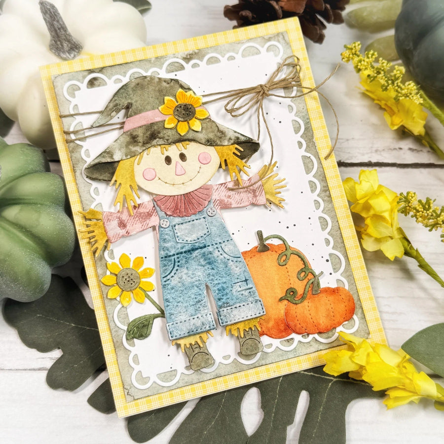 Papertrey Ink Love to Layer A Little Loopy Dies pti-1138 scarecrow card