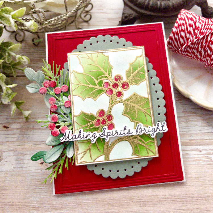Papertrey Ink Love to Layer Beaded Trim Dies pti-1149 making spirits bright card