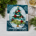 Papertrey Ink Love to Layer Beaded Trim Dies pti-1149 whimsical tree card