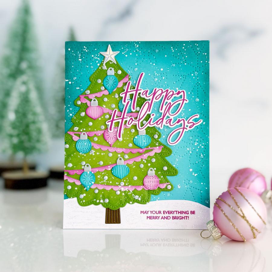 Papertrey Ink Love to Layer Christmas Tree Dies pti-1011 ornaments