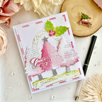 Papertrey Ink Love to Layer Christmas Tree Dies pti-1011 pink