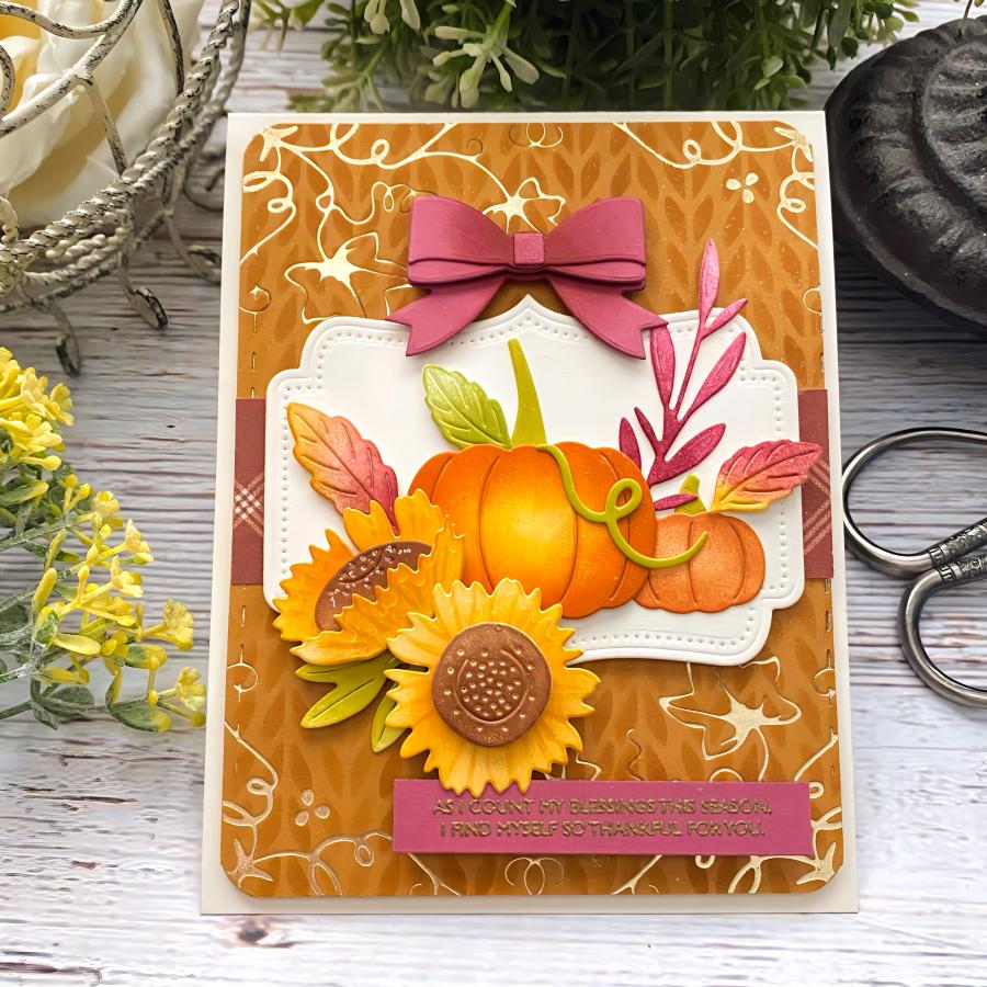 Papertrey Ink Love to Layer Elegant Points Dies pti-0993 pumpkins