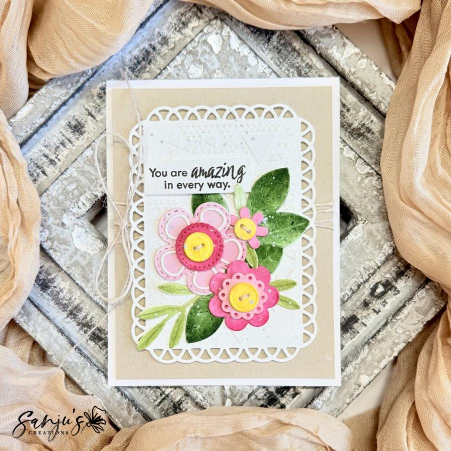 Papertrey Ink  Love to Layer Laced Edges Dies pti-0895 flowers