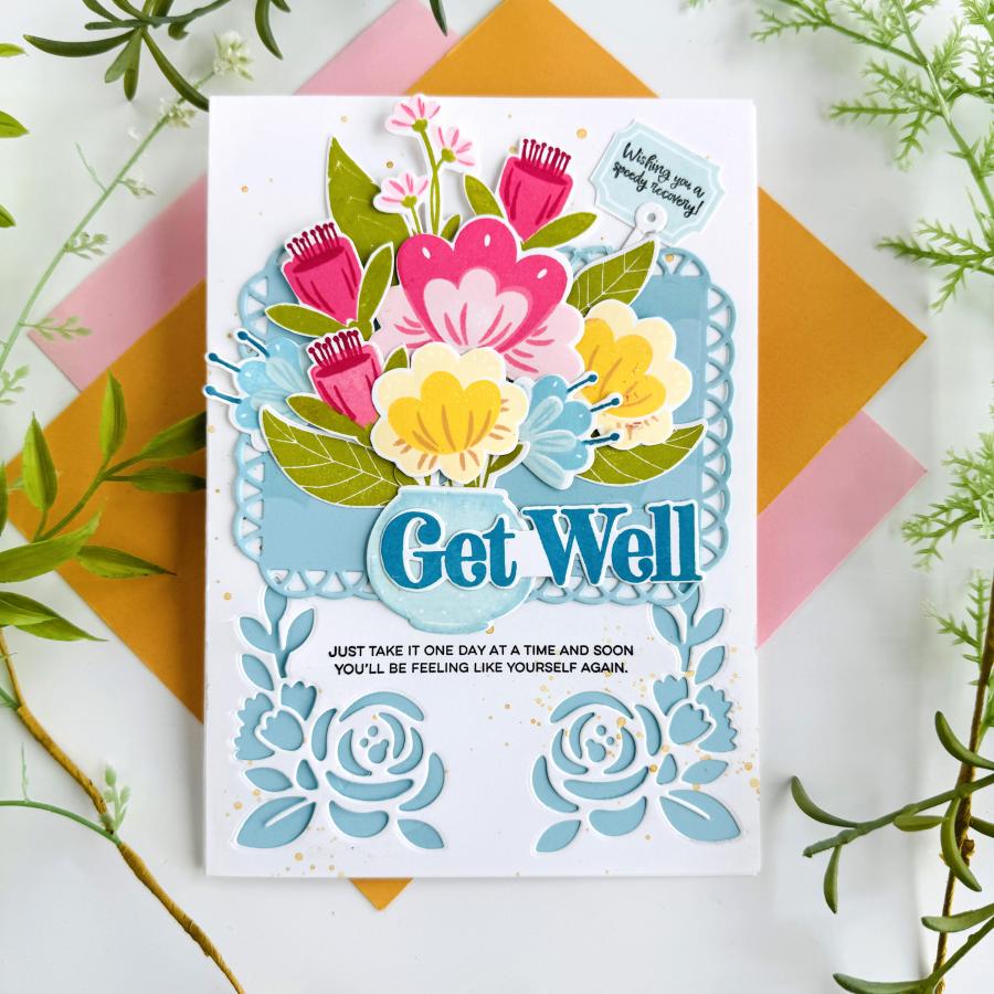 Papertrey Ink  Love to Layer Laced Edges Dies pti-0895 get well