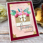 Papertrey Ink Love to Layer Laced Oval Dies pti-1064 baby shower