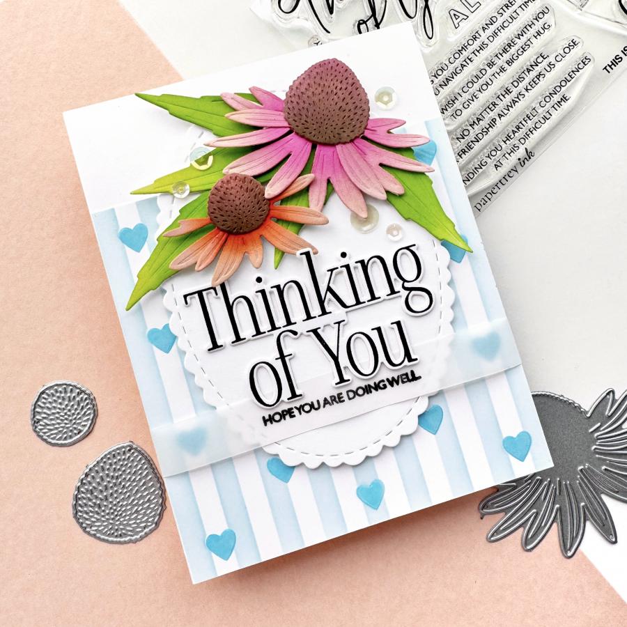Papertrey Ink Love to Layer Playful Scallops Dies pti-0966 thinking of you