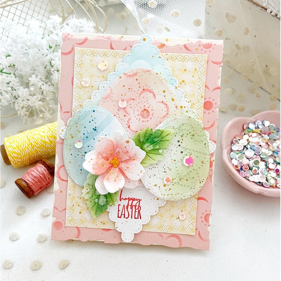 Papertrey Ink Love to Layer Scalloped Diamonds Dies pti-0920 pink