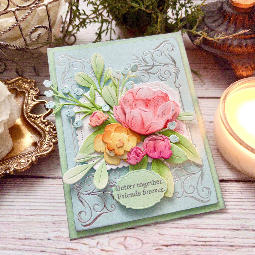 Papertrey Ink Love to Layer Sweet Scallops Dies pti-1127 friends forever card