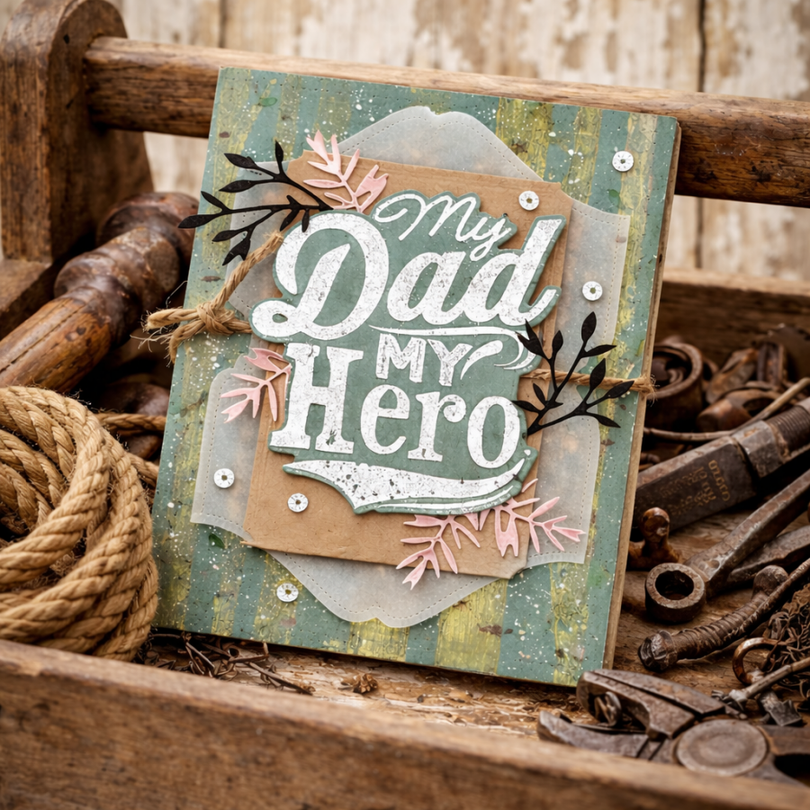 Papertrey Ink Love to Layer Top Notch Dies pti-1089 my hero
