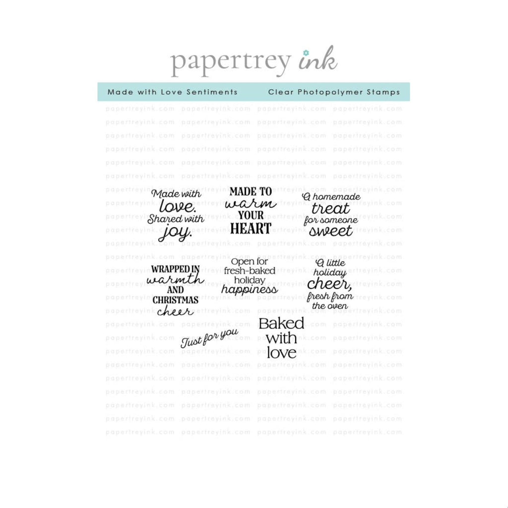Papertrey Ink Made with Love Sentiments Clear Stamp and Die Set product image 1