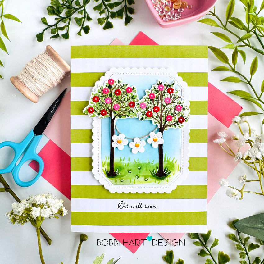 Papertrey Ink Meadow View Clear Stamps 1717 get well soon card