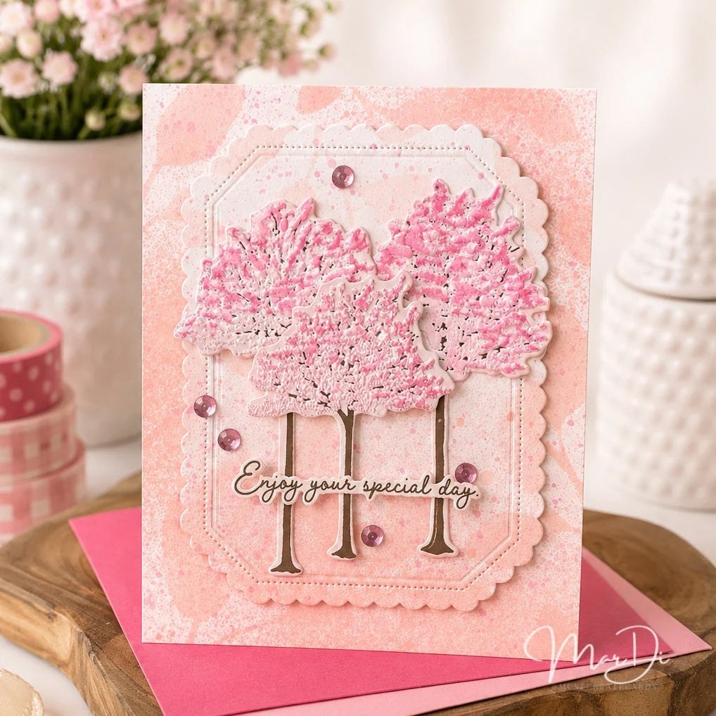 Papertrey Ink Meadow View Clear Stamps 1717 pink enjoy your day card