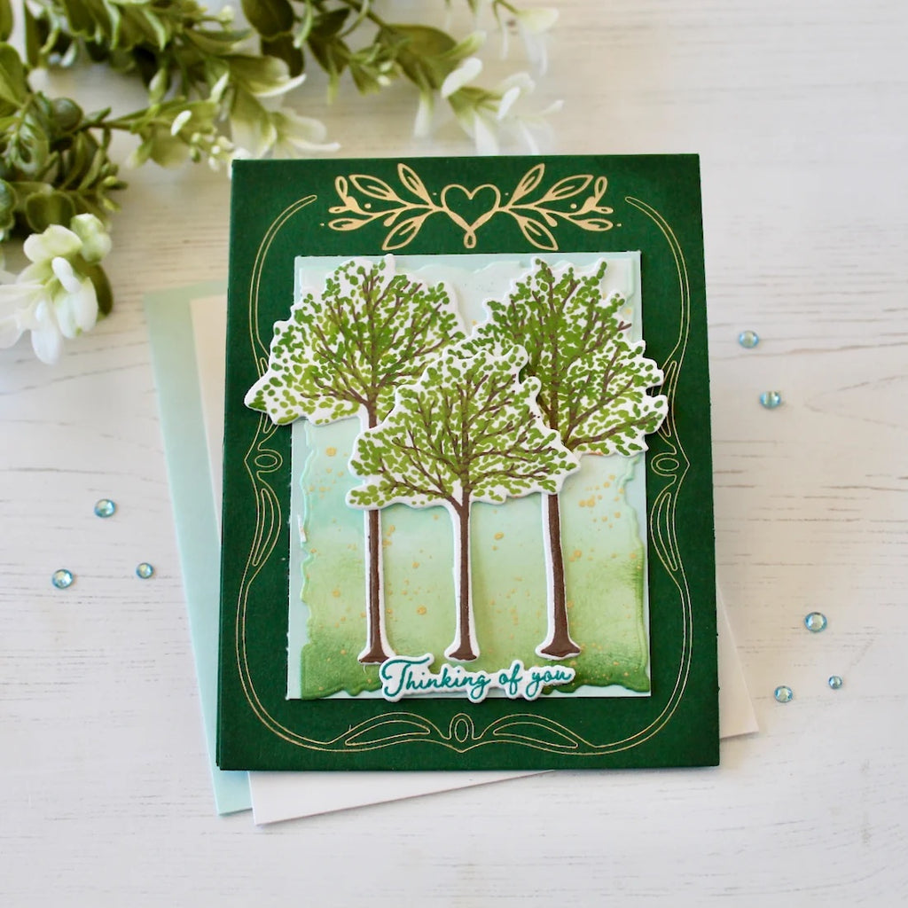 Papertrey Ink Meadow View Dies pti-1118 thinking of you card