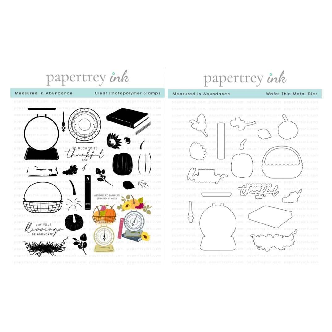 Papertrey Ink Measured in Abundance Clear Stamp and Die Set