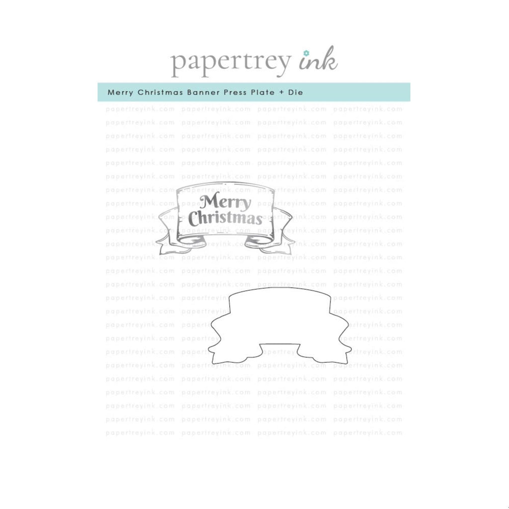 Papertrey Ink Merry Christmas Banner Press Plate and Coordinating Die Set ptif-0055